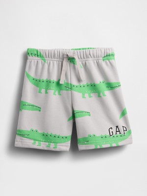 Gap Erkek Bebek Açık Gri Relaxed Fransız Havlu Kumaş Logo Pull-On Şort