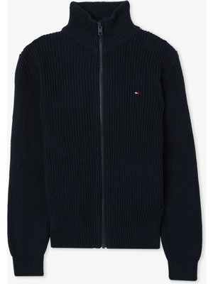 Tommy Hilfiger Flag Full Zip Çocuk Mavi Hırka