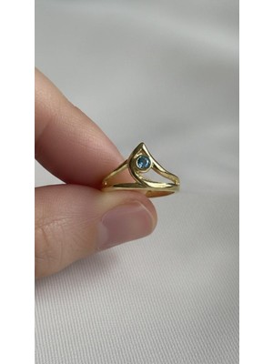 Wind Silver Sage Gold Yüzük 925 Ayar Ayarlı