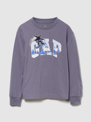 Gap Erkek Çocuk Gri Grafik T-Shirt