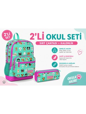 Coral High Su Yeşili Köpek Sırt Çantası 23465+ Kalemlik 22306