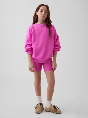 Gap Kız Çocuk Pembe Quick-Dry Rib Biker Şort