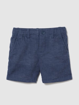 Gap Erkek Bebek Koyu Mavi Keten Karışımı Şort