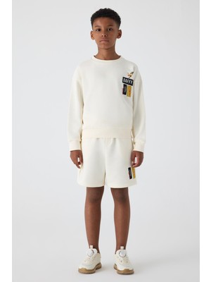 Iceberg Bg Store Erkek Çocuk Kırık Beyaz Sweatshirt