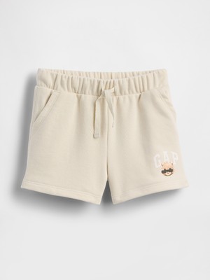 Gap Kız Bebek Kırık Beyaz Logo Pull-On Fransız Havlu Kumaş Şort
