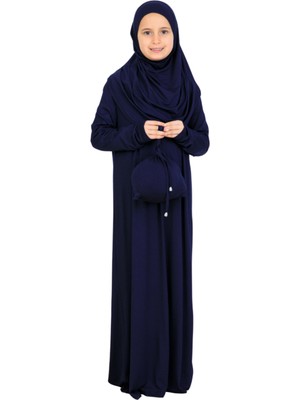 Modish Group Kız Çocuk Namaz Elbisesi – Yumuşak Viskon Giyim Abaya & Hijab + Çanta Seti