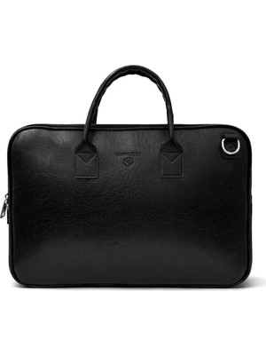 Sanmorris Unisex Laptop Çantası Siyah Mat Orta Boy Şık Iş Çantası