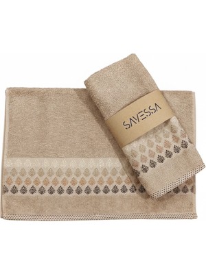 Savessa Dorry El/yüz Havlusu %100 Pamuk 50X100 cm 2’li Ekstra Yumuşak Dokulu Hızlı Kuruma Camel(Sütlü Kahve)