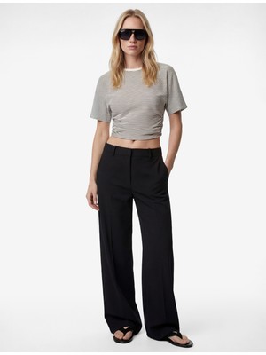 Koton Slim Fit Kısa Kollu Bisiklet Yaka Çizgili Tişört