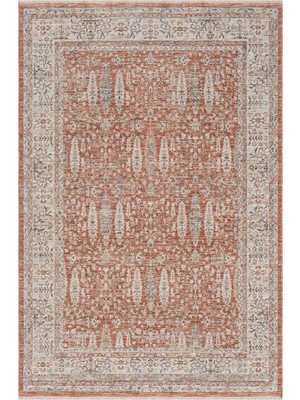Cool Halı Seremoni Terracotta Kiremit Rengi Vintage Eskitme 4 Mevsim Pati Dostu Klasik Salon Oturma Odası Halı