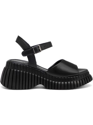 Tergan Siyah Hakiki Deri Kadın Sandalet - K25Y1SN67873-A23