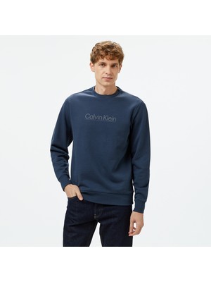Calvin Klein Erkek Mavi Sweatshirt