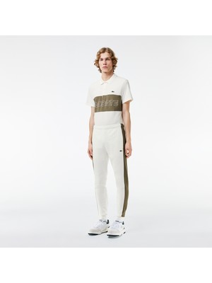 Lacoste Erkek Tapered Fit Renk Bloklu Krem Eşofman Altı
