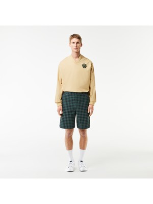 Lacoste Erkek Loose Fit Ekose Lacivert Bermuda
