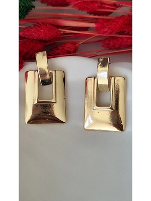 İpar Aksesuar Pencereli Metal Silver Küpe