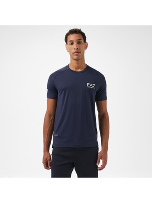 Ea7 Erkek Lacivert Bisiklet Yaka T-Shirt
