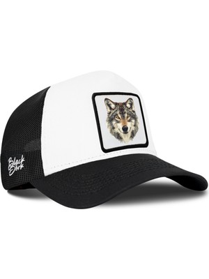 BlackBörk Kurt Logolu Siyah-Beyaz Trucker Şapka