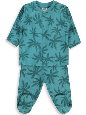 Civil Baby Palmiye Empirme 1-9 Ay Pijama Takımı - Yeşil