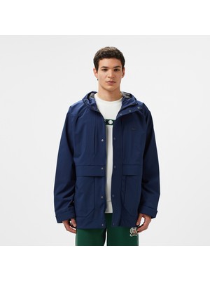 Lacoste Erkek Regular Fit Kapüşonlu Lacivert Yağmurluk
