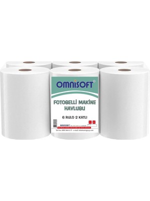 Omnisoft Fotoselli Hareketli Kağıt Havlu 6 Rulo 21 cm Kokusuz Ekonomik Çift Katlı