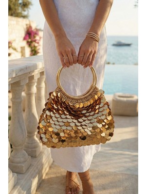 Vivazzaluxe Pinterest Model El Örgüsü Pullu Kadın Abiye Çanta (El Örgüsü)