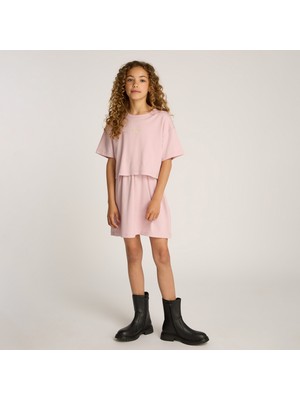 Calvin Klein Layered Çocuk Pembe Elbise