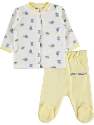 Civil Baby Little Sailors Nakışlı 1-9 Ay Pijama Takımı - Ekru