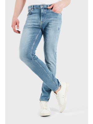 Boss Logolu Slim Fit Normal Bel Dar Paça Jeans Erkek Kot Pantolon 50556896 414