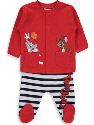 Civil Baby Tom And Jerry Baskılı 1-9 Ay Pijama Takımı - Kırmızı