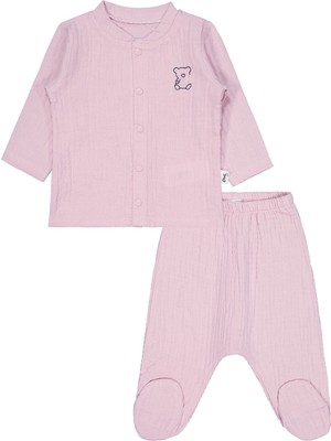 Civil Baby Ayıcık Baskılı 1-9 Ay Pijama Takımı - Pembe