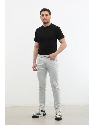 Markapia Erkek Yırtık Detaylı Slim Fit Jean Pantolon