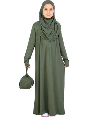 Modish Group Kız Çocuk Namaz Elbisesi – Yumuşak Viskon Giyim Abaya & Hijab + Çanta Seti