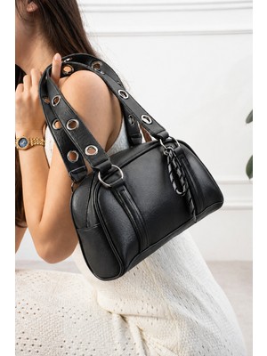 Valu Accessorize Kadın Bağcık Detaylı Zımba Askılı Günlük El ve Omuz Çantası Brew