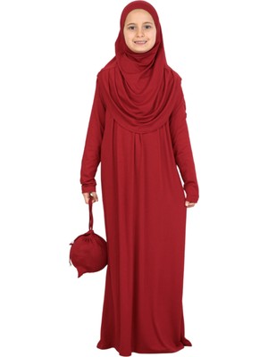 Modish Group Kız Çocuk Namaz Elbisesi – Yumuşak Viskon Giyim Abaya & Hijab + Çanta Seti