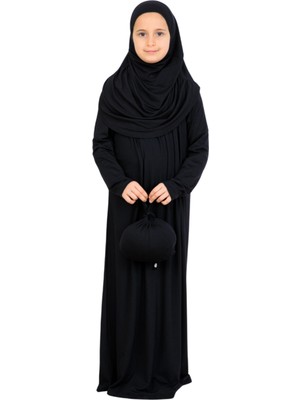 Modish Group Kız Çocuk Namaz Elbisesi – Yumuşak Viskon Giyim Abaya & Hijab + Çanta Seti