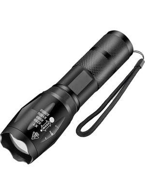 Eco Port Gold Orion KM-108 T6 LED Şarjlı El Feneri 5 Modlu 200 Metre Işık Mesafesi