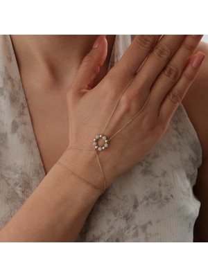 Cherry By Özkonak Regular Taşlı Çiçek Form Altın Şahmeran