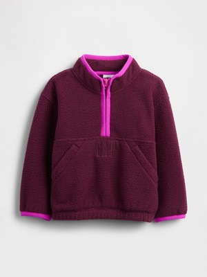 Gap Erkek Bebek Bordo Sherpa Yarım Fermuarlı Pullover Sweatshirt
