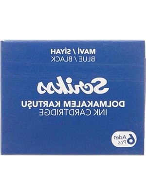 Aesco Scrikss Kartuş Dolma Kalem Kartuşu 6'lı Blister 10'lu Paket Mavisiyah