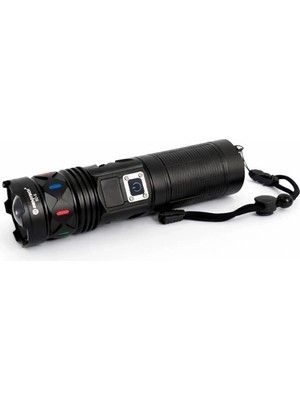 Eco Port Bedotech Bd-5 30W Tg LED Alüminyum Alaşımlı Zoomlu Type-C Dijital Göstergeli Şarjlı El Feneri