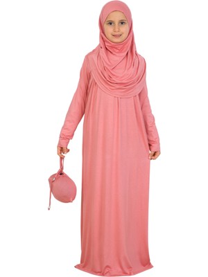 Modish Group Kız Çocuk Namaz Elbisesi – Yumuşak Viskon Giyim Abaya & Hijab + Çanta Seti