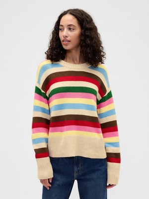 Gap Kadın Çok Renkli Cashsoft Relaxed Bisiklet Yaka Tunik Kazak