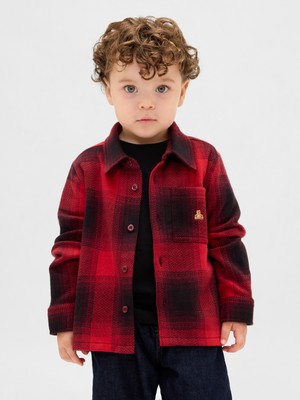 Gap Erkek Bebek Kırmızı Kareli Düğmeli Brannan Bear Detaylı Gömlek