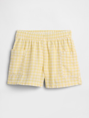 Gap Kız Bebek Sarı Pull-On Keten Karışım Şort
