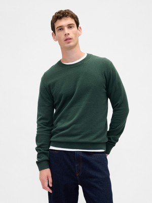 Gap Erkek Koyu Yeşil Cashsoft Crew Kazak