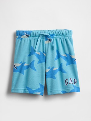 Gap Erkek Bebek Açık Mavi Relaxed Fransız Havlu Kumaş Logo Pull-On Şort