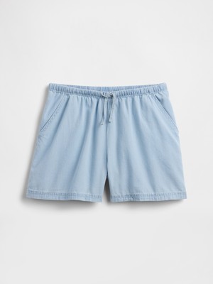 Gap Kız Çocuk Açık Mavi Relaxed Pull-On Keten Karışım Şort