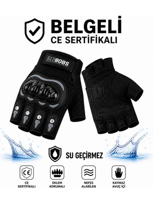 Sports Motosiklet Eldiveni Kesik Yarım Parmak Motorcu Eldiveni Ce EN-13594 Korumalı Motor Eldiveni