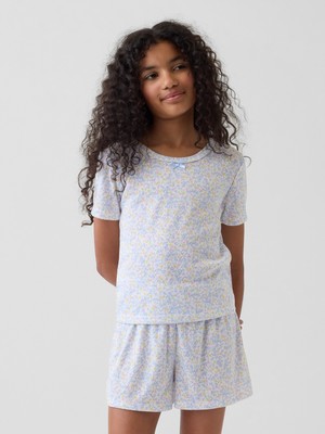 Gap Kız Çocuk Beyaz Recycled Pointelle Pijama Şort