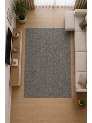 Tch Home Living Lys Bukle Antrasit Modern Yumuşak Jüt Taban Dokuma Halı Salon Mutfak Oturma Odası Koridor Yolluk Çocuk Odası Halısı 04300